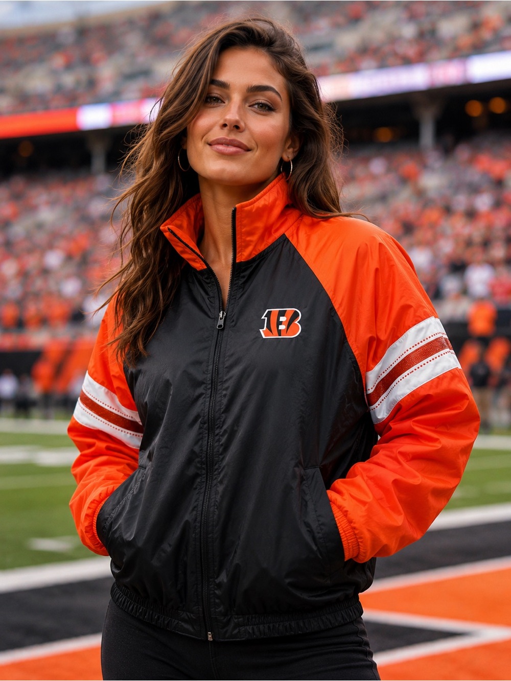 🆕 G-III 4Her by Carl Banks Bengals Women’s Medium Full Zip Jacket BNWT